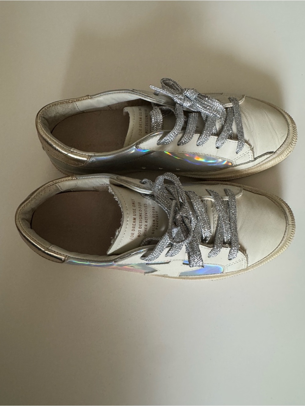 Golden Goose Kids Holographic Silver Low-Top Sneakers - Picture 8 of 10